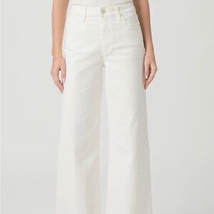 Paige Anessa Wide Leg Cream Jeans Size 31